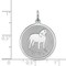 Sterling Silver Beagle Disc Charm Pendant Jewelry 26mm x 19mm